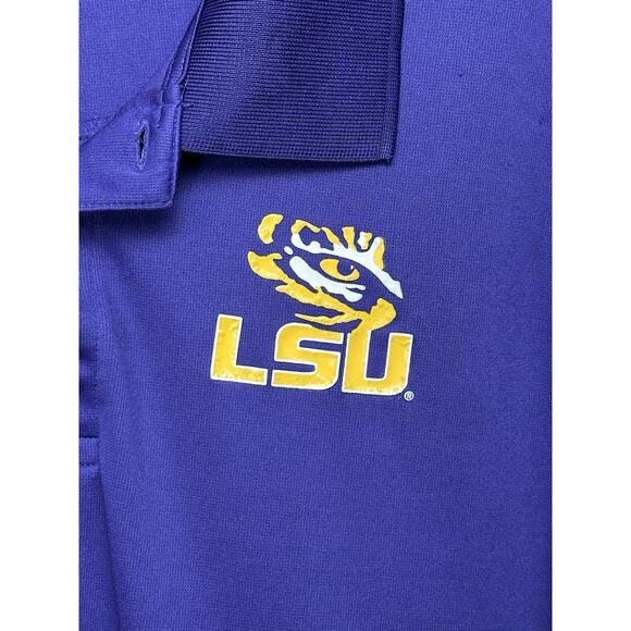 Russell NCAA LSU Tigers Shirt Mens Large Dri-Fit Lightweight Purple Polo Shirt - Picture 6 of 9